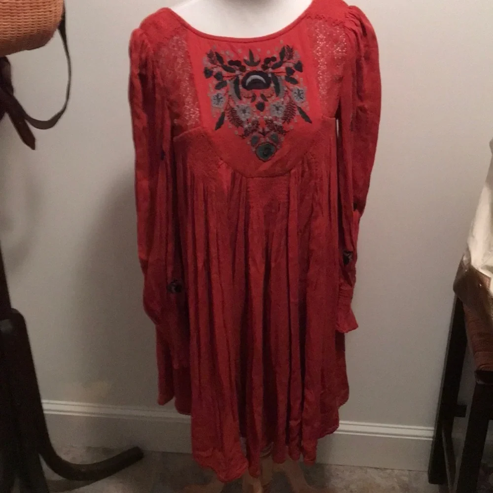 SALE New Free People embroidered Moya Mohave dress sz S